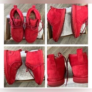 UGG Red Suede Lace-Up Winter Boots